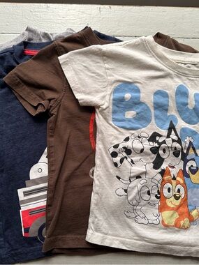 Carter's White Bluey & Friends Short-Sleeve Tee with Orange and Blue Accents